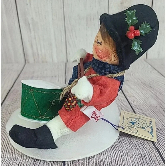 Vintage Annalee Dolls Felt Drummer Boy Blue Red Green 7" 1997 New With Tags - Picture 6 of 12